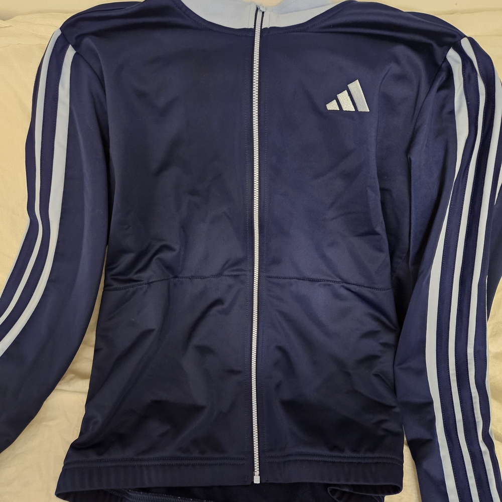 Adidas NWOT Navy With Light Blue Track Jacket